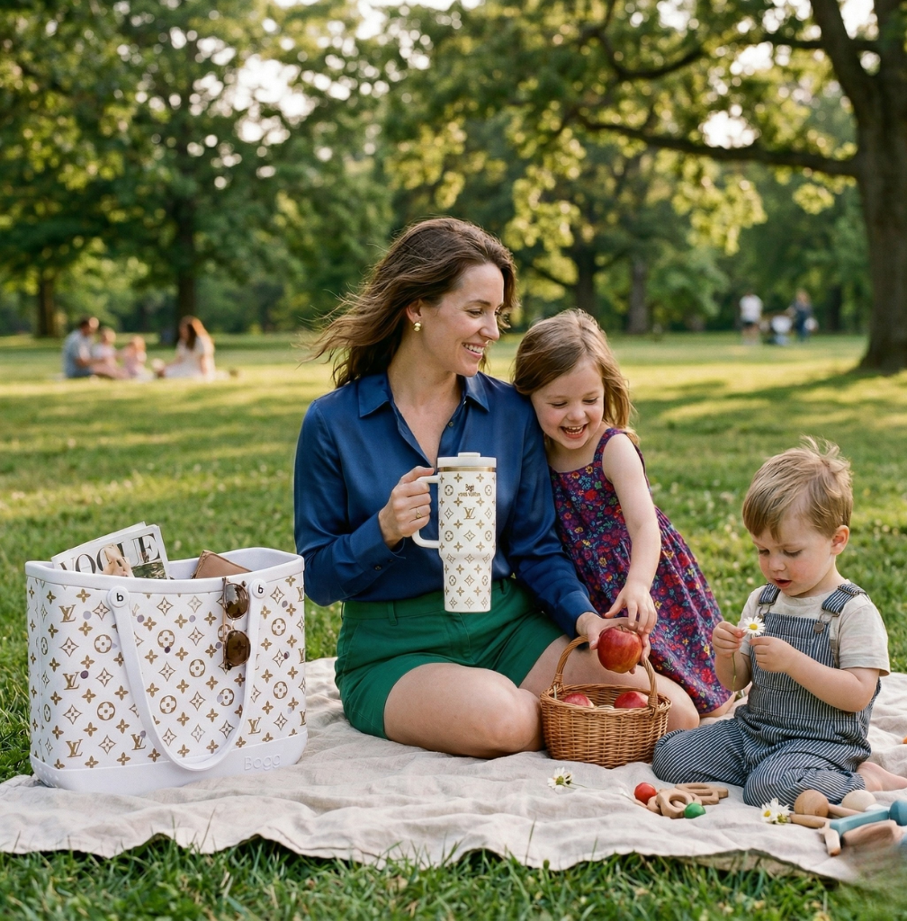 LuxeCarry Bogg Bag LV Style Duo — Tote + 40oz Stanley Tumbler