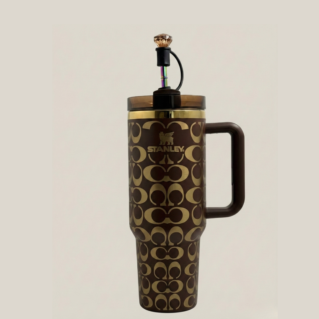 40oz Holographic Monogram Quencher Tumbler – Brown