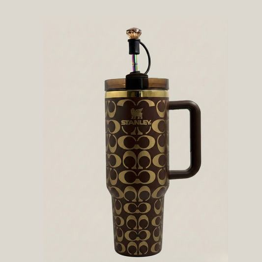 40oz Holographic Monogram Quencher Tumbler – Brown