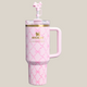 40oz Luxury Stanley Quencher Tumbler – Pink Bow Edition