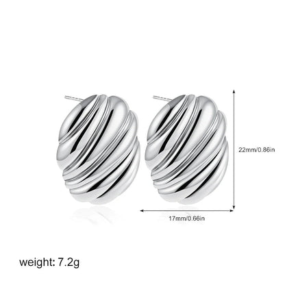 Vintage Stainless Steel Round Oval