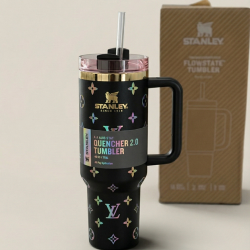 40oz Stanley Luxury Quencher Tumbler – Rainbow Black